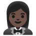 🤵🏿‍♀️ woman in tuxedo: dark skin tone display on Google